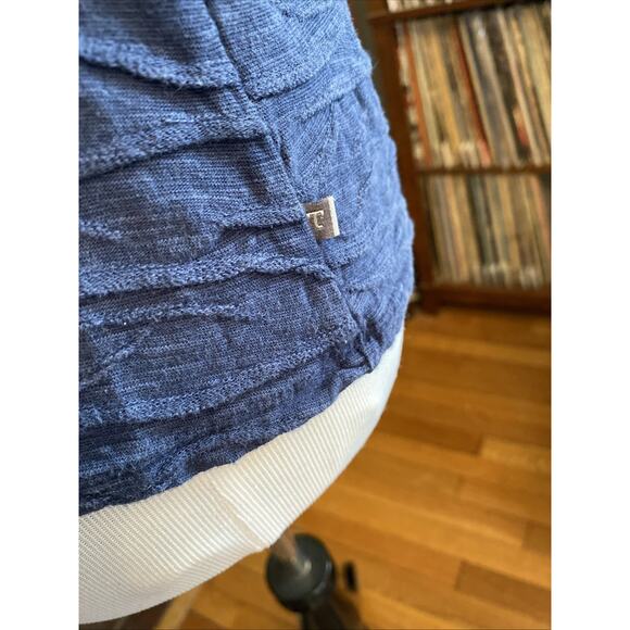 Toad Co Tank Top S Navy Blue Samba Tank Sleeveless Wave Texture Organic Stretch - Picture 6 of 12